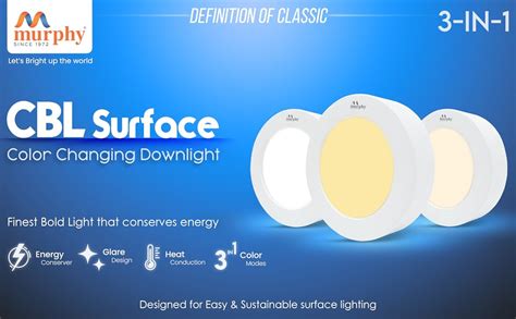 Murphy 5W CBL 3-in-1 Round Surface Down Light Color Changing Light ...