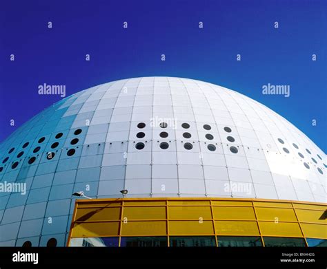 Sweden Stockholm Globe Arena Hemispherical building Globen Arena dome ...