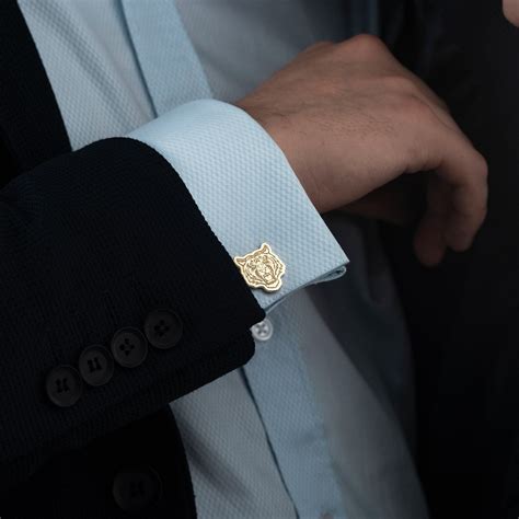 925 Sterling Silver Tiger Cufflinks for Men wedding cufflinks – Jeluxa