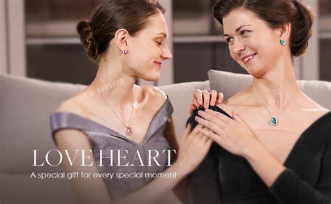 Buy Young & Forever Gift Love Heart Pendant Necklaces for Women Silver ...