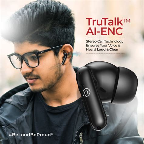 pTron Zenbuds Evo TWS Earbuds with AI-TruTalk ENC Calls (Black) - pTron ...