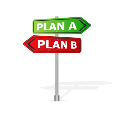 Premium Vector | Plan b red color and plan a green color on door sign