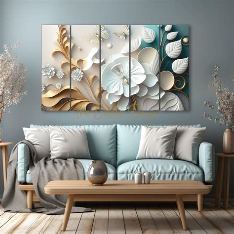 The Castle Decor-White Flower European Style painting with frame Big ...