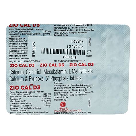 Zio Cal D3 Tablet | Uses, Side Effects, Price | Apollo Pharmacy