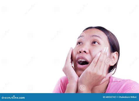 Excited stock photo. Image of girl, female, looking, hair - 68552742