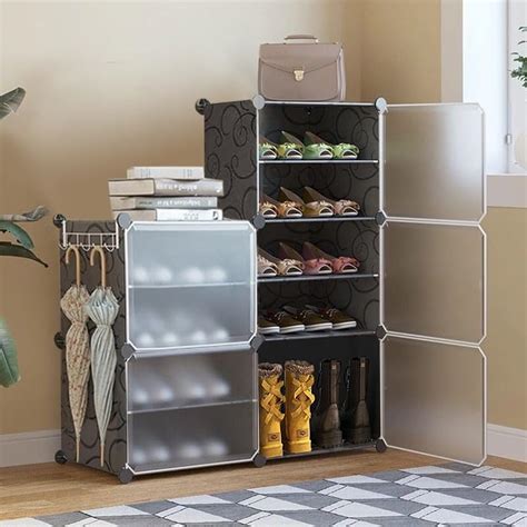 WeCool SR-B10 Upgraded Shoe Rack for Home Plastic with 5 Doors, Portab