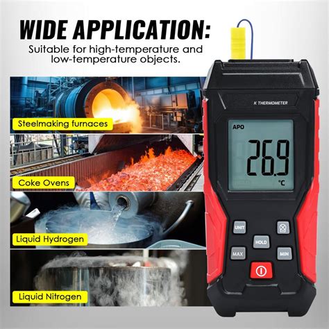 THE-418_1P Digital K-Type Thermocouple Thermometer with Wired and ...