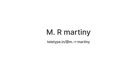 M. R martiny — Teletype