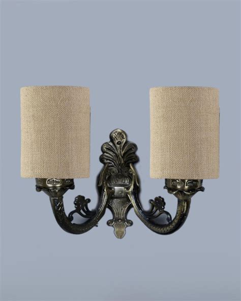 Eloquent Antique Gold Jute Conical Shade Wall Lamp – Dusaan