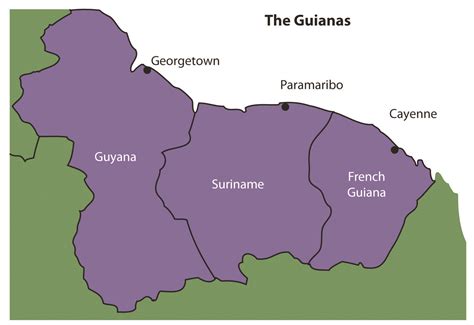 Map Of Guiana Highlands In South America