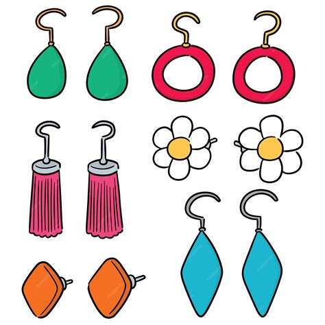 Premium Vector | Vector set of earrings