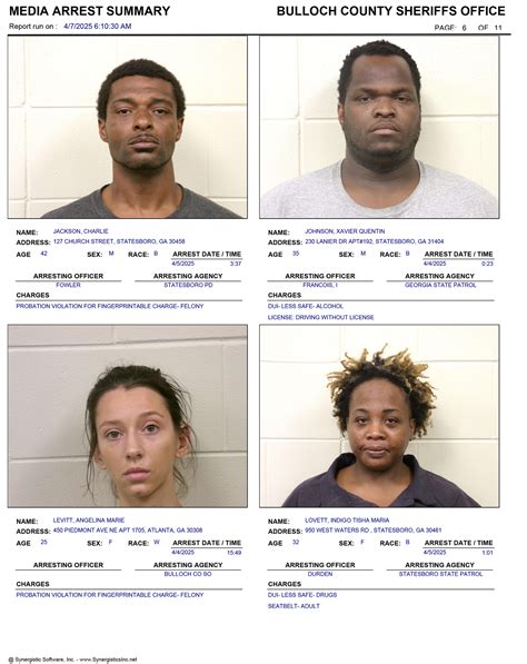 04/07/2025 Booking Report for Bulloch County - Page 6 of 12 - AllOnGeorgia
