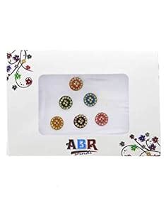 Anuradha Art Red Colour Oval Shape Traditional Forehead Bindis Packets ...