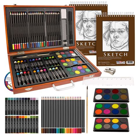 Buy U.S. Art Supply 84-Piece Deluxe Artist Studio Creativity Set Wood ...