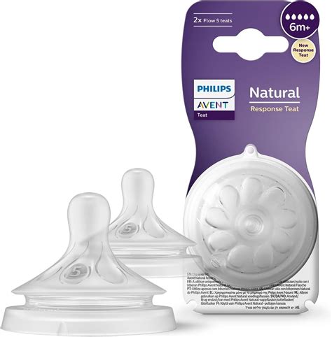 Philips Avent (6M+) Natural Response Bottle Teat - 2 x Baby Bottle Flo ...