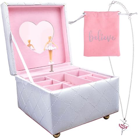 Hapinest Musical Ballerina Jewelry Box with Ballerina Necklace ...
