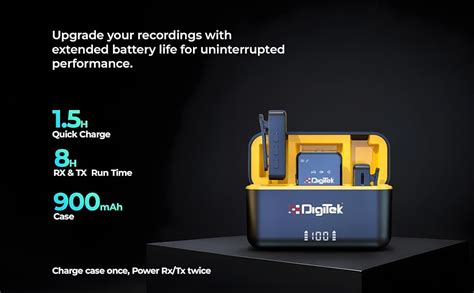 Digitek DWM-110 2-in-1 Wireless Microphone System with 8Hr Run Time ...