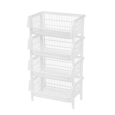 IRIS 4-Pack (15.69-in W x 10-in H x 20.31-in D) White Plastic Stackable ...