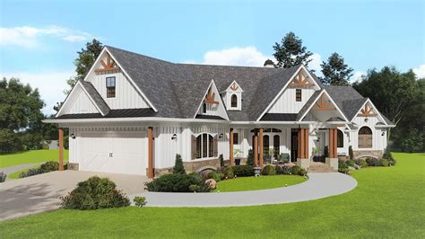 Single-Story, 4-Bedroom Tiger Creek G Craftsman Home (Floor Plans)