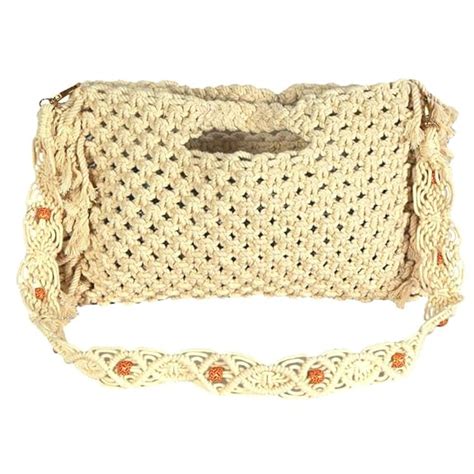 Buy BBAMSO Women's Handmade Macrame Reversible Bags, Off White ...