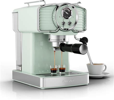 SUMSATY Espresso Coffee Machine 20 Bar, Retro Espresso Maker with Milk Frother Steamer Wand for ...