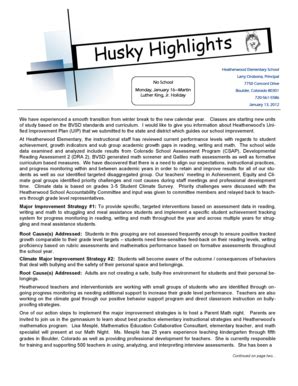 Fillable Online h Highlights Husky Heatherwood Elementary School Larry ...