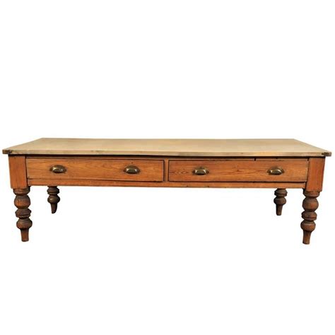 Reclaimed Antique Wood Farm Style Coffee Table at 1stDibs