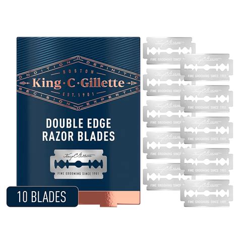 King C. Gillette Double Edge Safety Razor Blades 10 count, Stainless ...