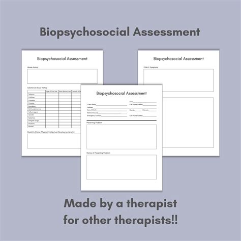 Biopsychosocial Assessment Template Biopsychosocial Assessment