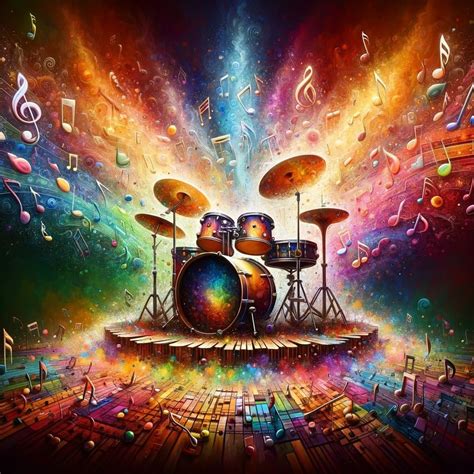Rock n Roll Drum Set Painting