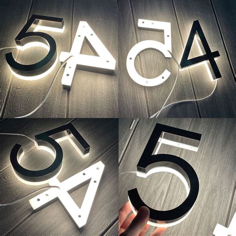 LED Modern Backlit House Numbers Premium LED Address Sign - Etsy