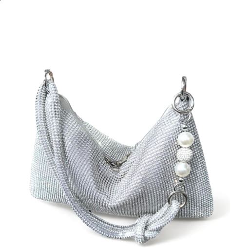 Flowers Deluxe Silver Evening Bag. Silver Rhinestone Purse. Silver Bags ...