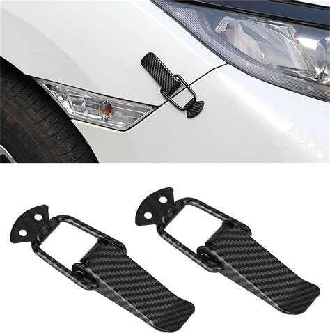AutoBizarre Carbon Fibre Car Bumper Security Hook Lock Clips Kit Quick ...