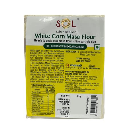 Sol White Corn Masa Flour, 1kg - Chenab Gourmet