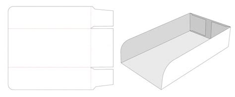 Cardboard tray die cut template design | Premium Vector