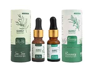 Gurez Rosemary Essential Oils + Tea Tree Essential Oils for Skin, Hair ...