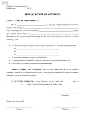 special power of attorney philippine embassy Forms and Templates ...