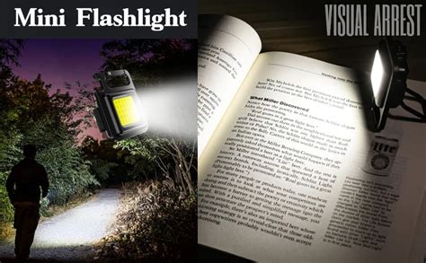 VISUAL ARREST Rechargeable COB Keychain Flash Light Super Bright Mini ...