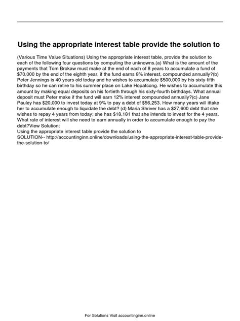 Image result for Interest Choice Table