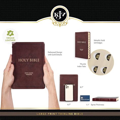 Large Print KJV Holy Bible in Antiqued Brown Faux India | Ubuy