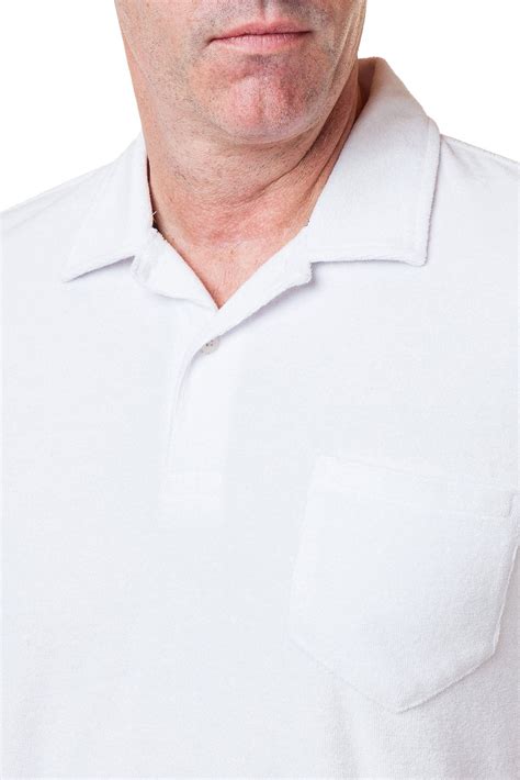 Terry Cloth Polo Shirt White