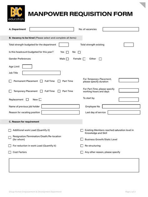 Image result for Manpower Requisition Form