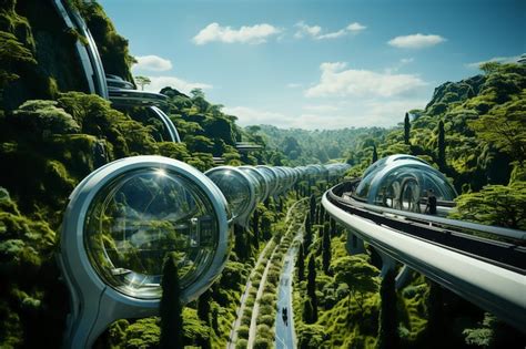 Imagine a futuristic highway bustling with autonomous vehicles of all ...