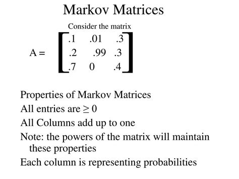 Image result for Markov Matrix Example