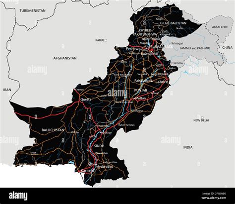 High detailed Pakistan road map with labeling Stock Vector Image & Art ...