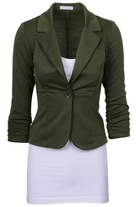 Auliné Collection Women's Casual Work Solid Color Knit Blazer - Walmart.com