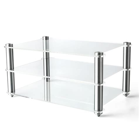 KGUSS Mini Audio Component Rack Acrylic 2-Layer Aluminium Holders Small ...