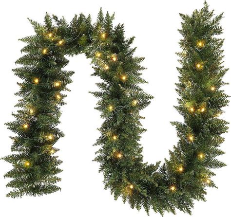 ANOTHERME 9 FT LED Pre-lit Christmas Garland, Lighted Decorations for ...