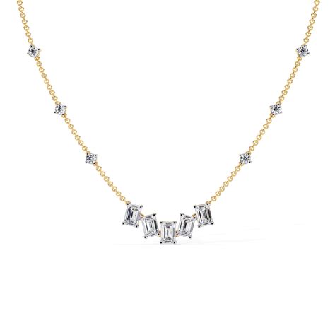 Anek | Classic Emerald and Round Diamond Necklace – Nivara