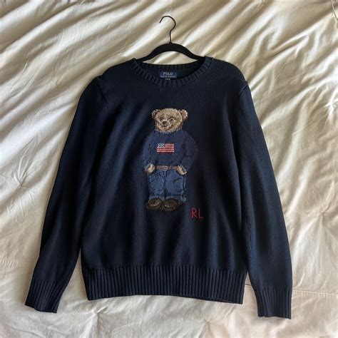 Polo Ralph Lauren navy blue teddy bear sweater!! So... - Depop | Ralph ...